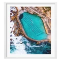 Profile Australia Australian Made Bronte Ocean Pool 1 Art Print A2 in White Frame White