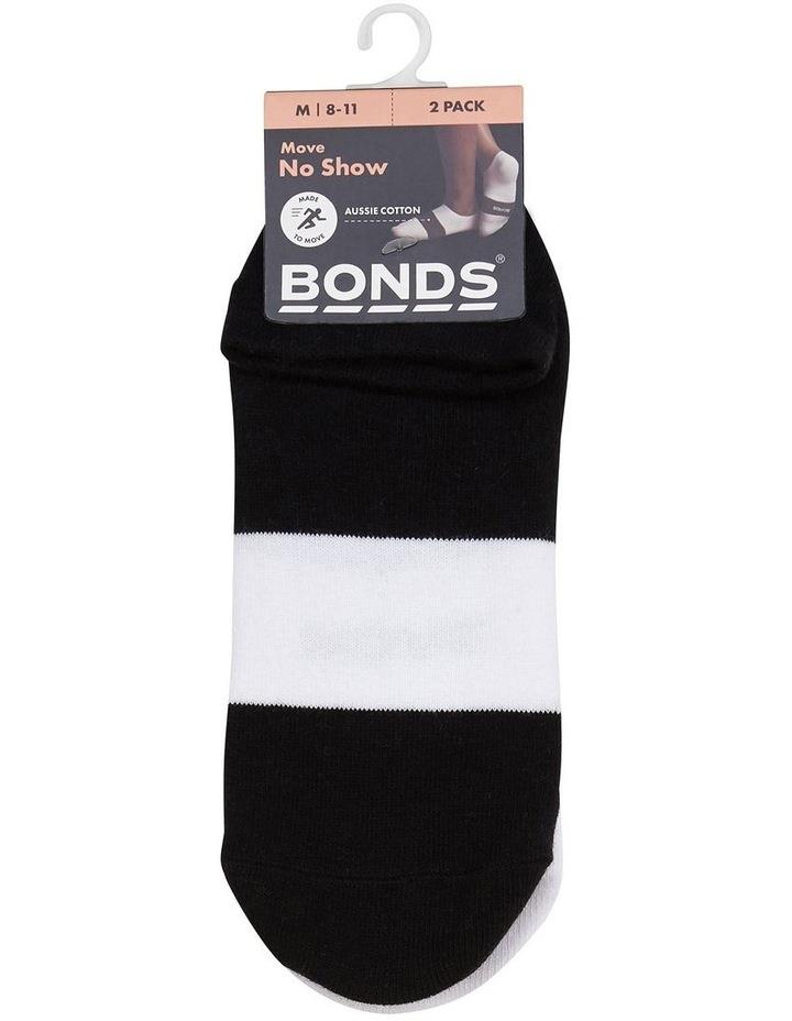Bonds Move No Show Socks 2 Pack In Black And White Blk/White M