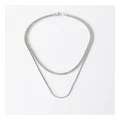 Blaq Double Row Necklace in Silver