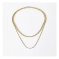Blaq Double Row Necklace in Gold
