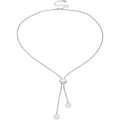 Barcs Crystalline Lariat Necklace In Silver