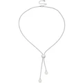 Barcs Crystalline Lariat Necklace In Silver