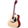 Alpha Aplha Acoustic Guitar 41" inch with Capo Tuner Stand in Natural Wood Natural