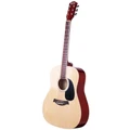 Alpha Aplha Acoustic Guitar 41" inch with Capo Tuner Stand in Natural Wood Natural
