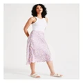 Vero Moda Sue High Waisted Skirt in Bright White/Purple Assorted S