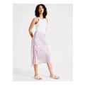 Vero Moda Sue High Waisted Skirt in Bright White/Purple Assorted L