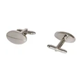 Van Heusen Oval Brushed Cufflinks With Line in Silver