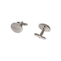 Van Heusen Oval Brushed Cufflinks With Line in Silver