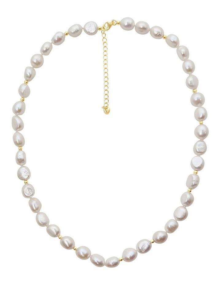 Pure Elements Baroque Pearl Necklace In Gold White