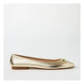 Miss Shop Robyn Low Heeled Flats in Gold 7