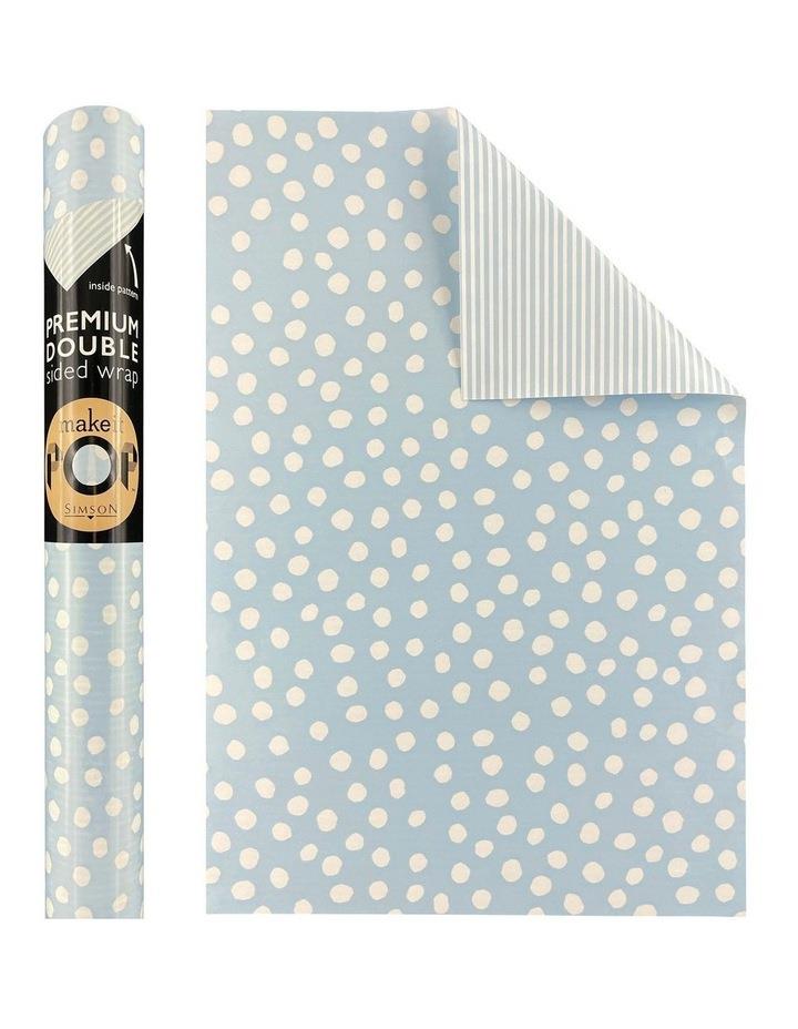 Simson White Dotty Pattern on Blue Roll Wrap Blue