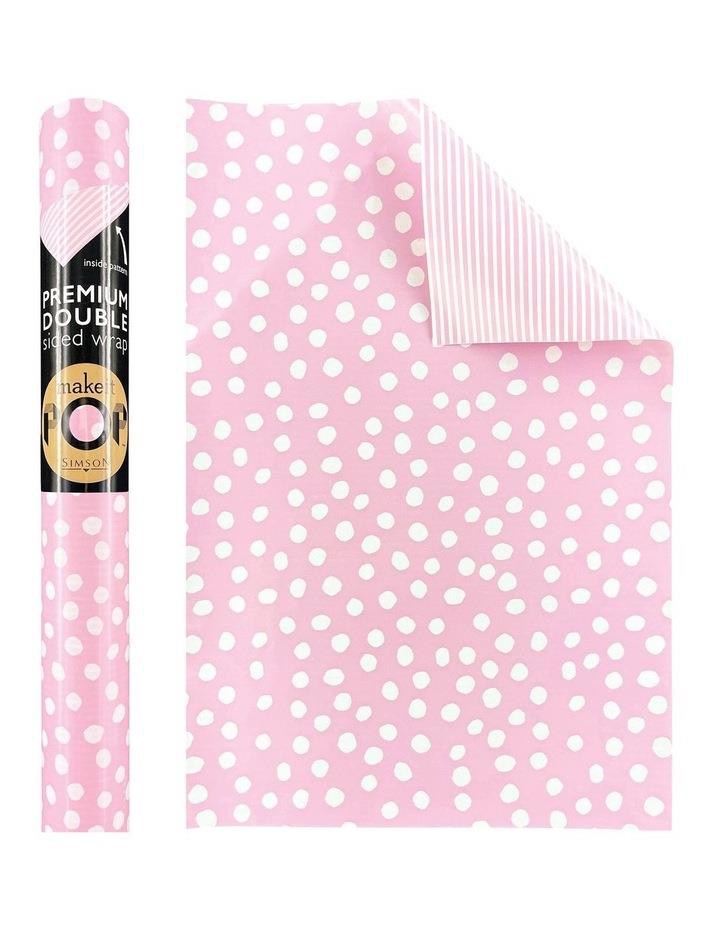 Simson White Dotty Pattern on Pink Roll Wrap Pink