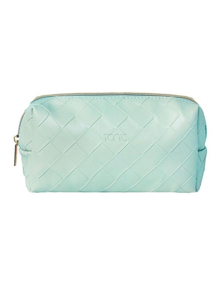 Tonic Woven Small Beauty Bag in Teal