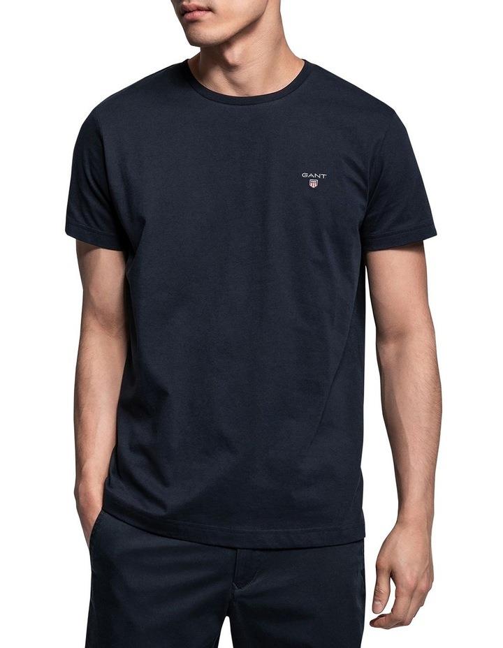 Gant Solid Short Sleeve T-Shirt in Black XS