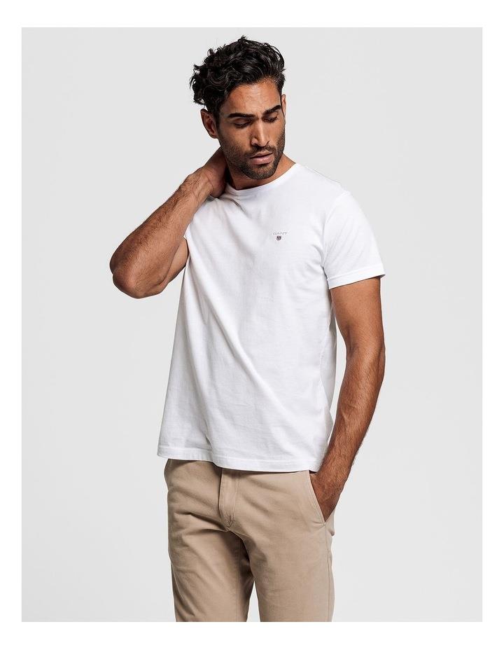 Gant Solid Short Sleeve T-Shirt in White XS