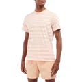 Barbour Delamere Stripe Tee in Coral Sands Coral XXL