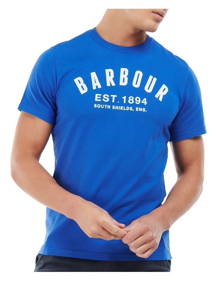 Barbour Essential Ridge Logo Tee in Bright Blue S