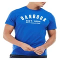Barbour Essential Ridge Logo Tee in Bright Blue XL