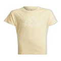 adidas Future Icons Cotton Loose Badge Of Sport T_Shirt In Yellow 9-10