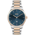 Hugo Boss Reason Blue Dial Two Tone Stainless Steel Qtz Watch 1513978 Blue