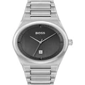 Hugo Boss Steer Grey Dial Stainless Steel Qtz Watch 1513992 Grey