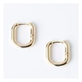 Piper Rectangle Click Hoop Earrings in Gold