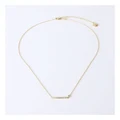 Basque Bar Necklace With Cubic Zirconia in Gold