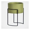 Vue Troy Cement Planter Stand 33.2x19.7x18.1cm in Green