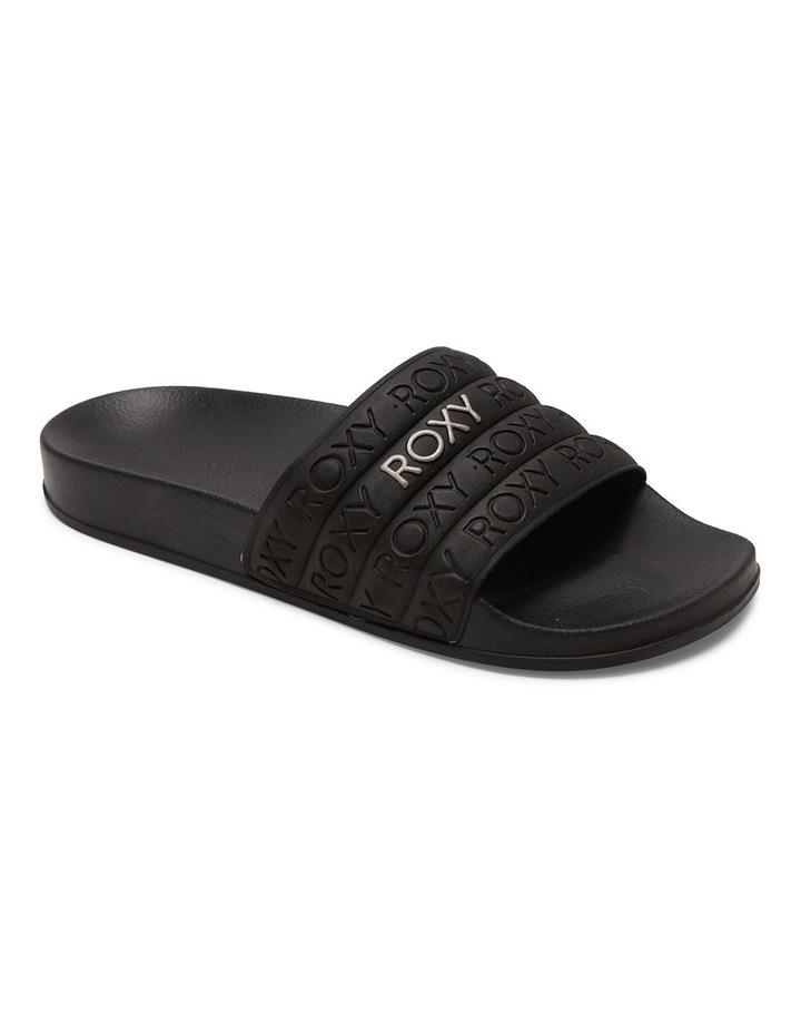 Roxy Slippy Sandals in Black/Gold Black 6