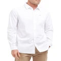 Barbour Stretch Poplin Long Sleeve Shirt in White XL