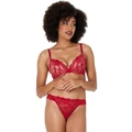 Pleasure State My Fit Lace Graduated Push up Plunge Bra in Jester Red 12 A