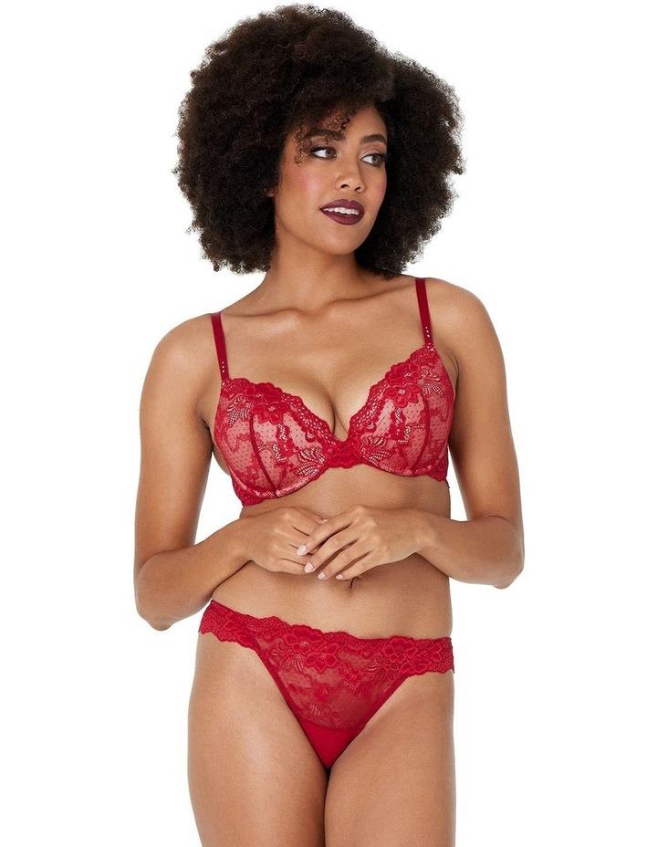 Pleasure State My Fit Lace Graduated Push up Plunge Bra in Jester Red 12 C