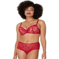 Pleasure State My Fit Lace 200% Boost Push Up Plunge Bra in Jester Red 10 B