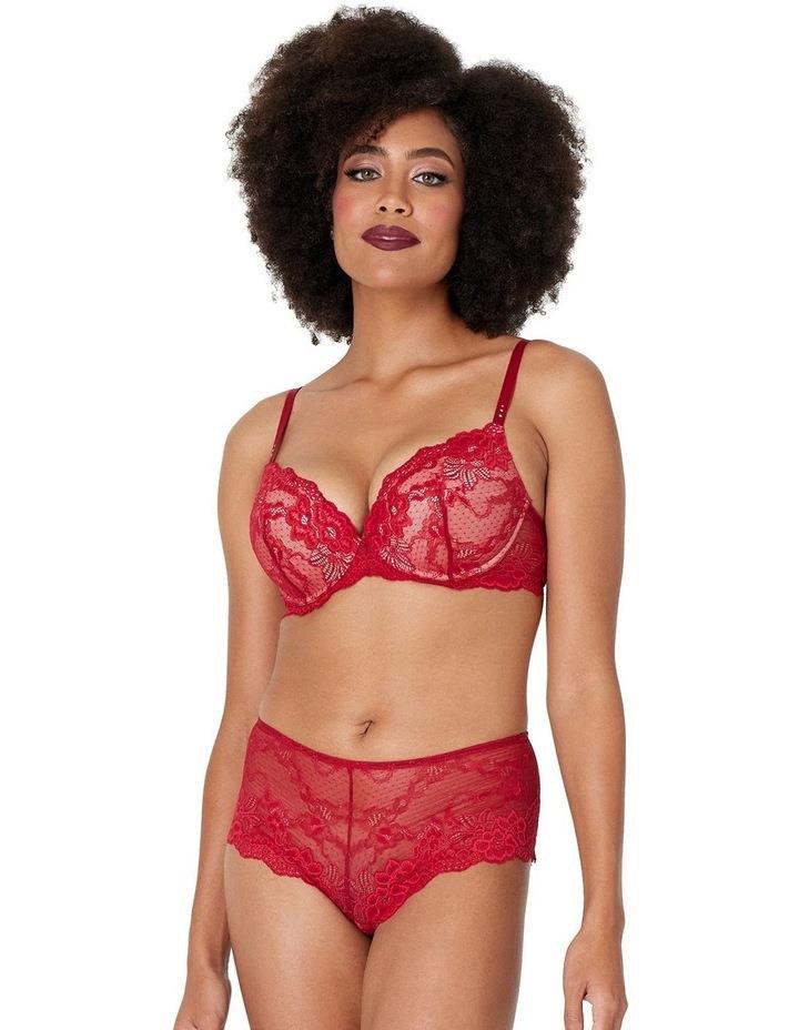 Pleasure State My Fit Lace 200% Boost Push Up Plunge Bra in Jester Red 10 C