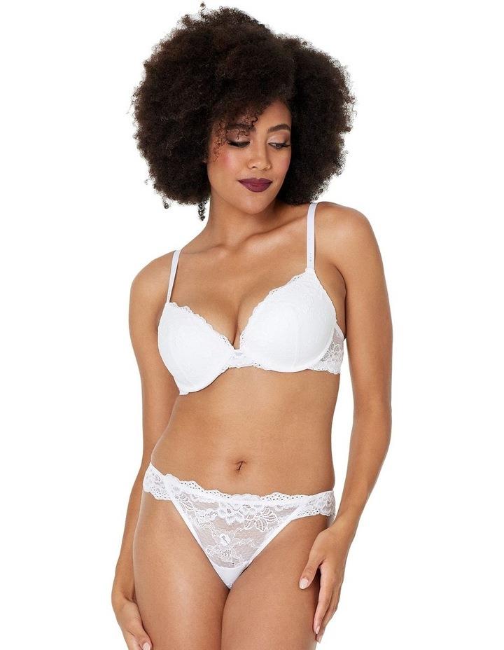 Pleasure State My Fit Lace Graduated Push up Plunge Bra in White 10 D