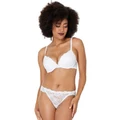 Pleasure State My Fit Lace Graduated Push up Plunge Bra in White 10 DD