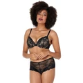 Pleasure State My Fit Lace Graduated Push up Plunge Bra in Black 10 A