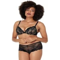 Pleasure State My Fit Lace Graduated Push up Plunge Bra in Black 12 D