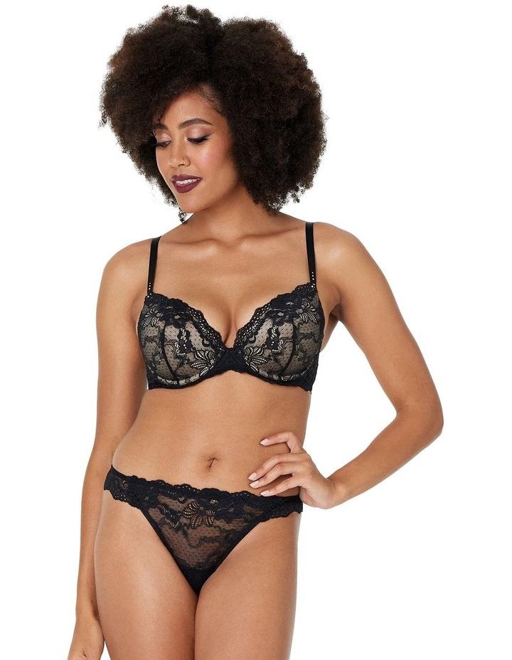 Pleasure State My Fit Lace 200% Boost Push Up Plunge Bra in Black 12 B