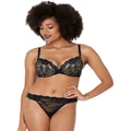 Pleasure State My Fit Lace 200% Boost Push Up Plunge Bra in Black 12 C