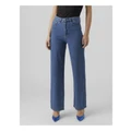 Vero Moda Rebecca Regular Wide Jeans in Medium Blue Denim 28