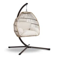 Gardeon Outdoor Hanging Pod Chair In Cream