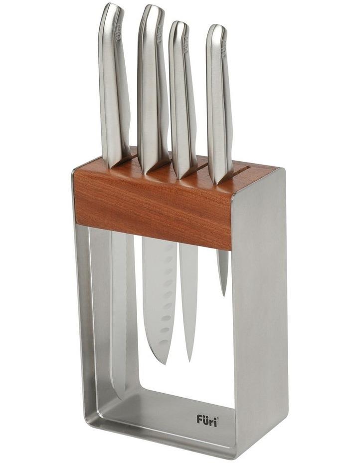 Furi Pro Stainless Steel Knife Block 5 Piece Set