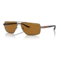 Armani Exchange 0AX2037S Polarised Sunglasses in Matte Gunmetal Brown