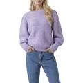 Vero Moda Pekan Long Sleeve O-Neck Pullover in Viola Lt Purple XL