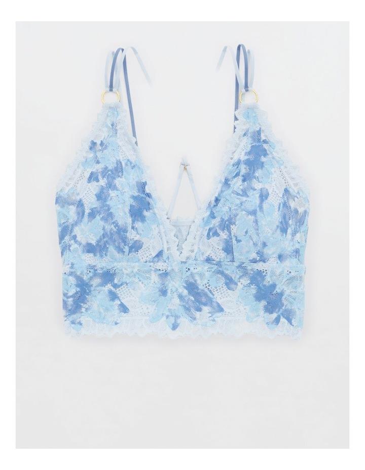 Aerie Sunkissed Lace Padded Plunge Bralette in Eyelet Blue Lt Blue S