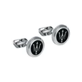 Maserati Cufflinks in Stainless Steel/Black Silver