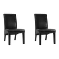 Artiss Dining Chairs Leather Parsons Set of 2 in Black