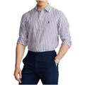 Polo Ralph Lauren Classic Fit Striped Linen Shirt Blue XS