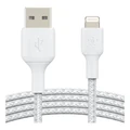 Belkin Boost Charge 2m Lightning To USB-A Braided Cable in Black White
